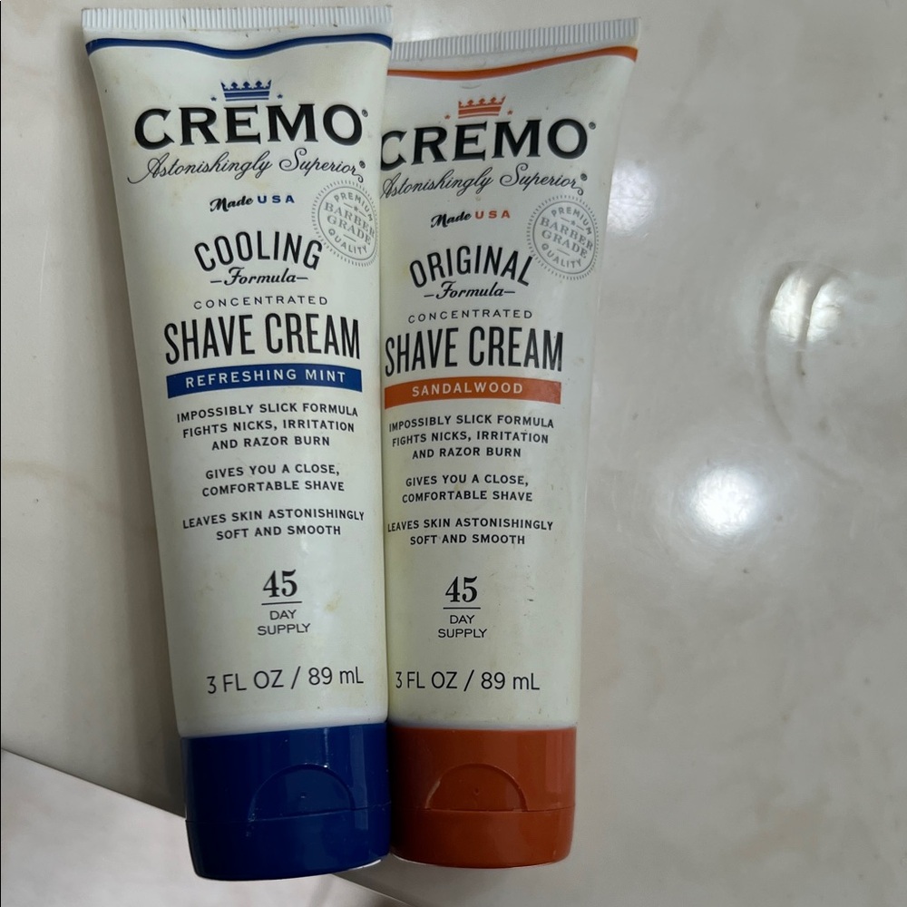 CREMO Cooling & Original Shave Cream Set REFRESHING MINT & SANDALWOOD Never Used